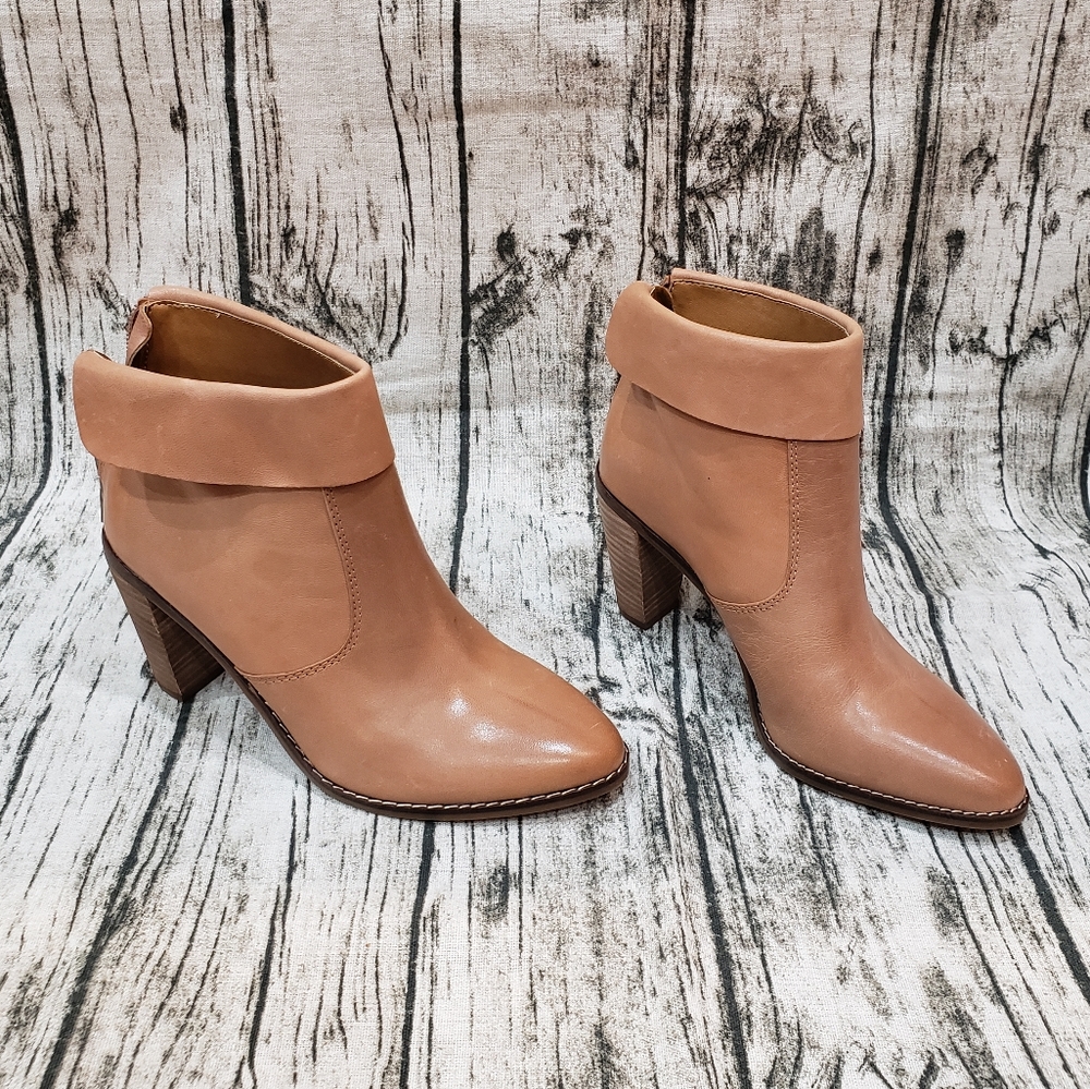 Stylish Lucky Brand Natural Leather Booties - Picture 6 of 10